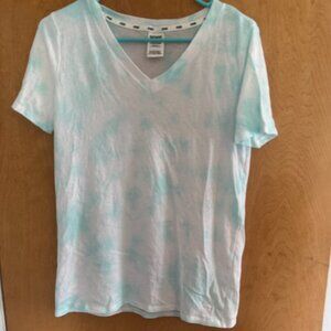 Lightly Sheer Blue TieDye V-Neck